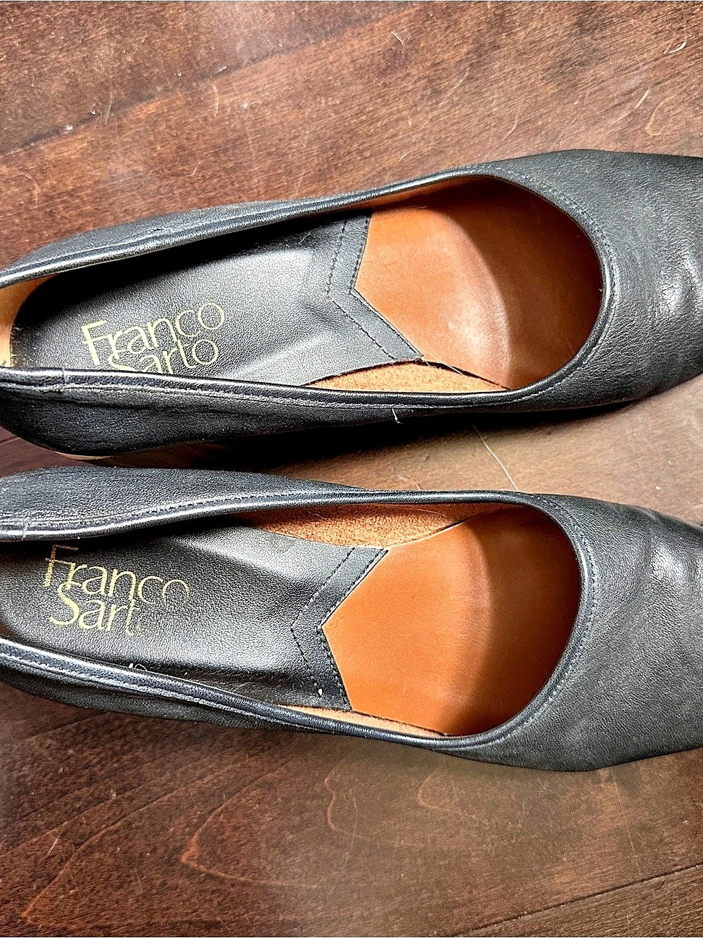 Franco Sarto Women's Black & Brown Block Heel Pumps - Picture 5 of 6